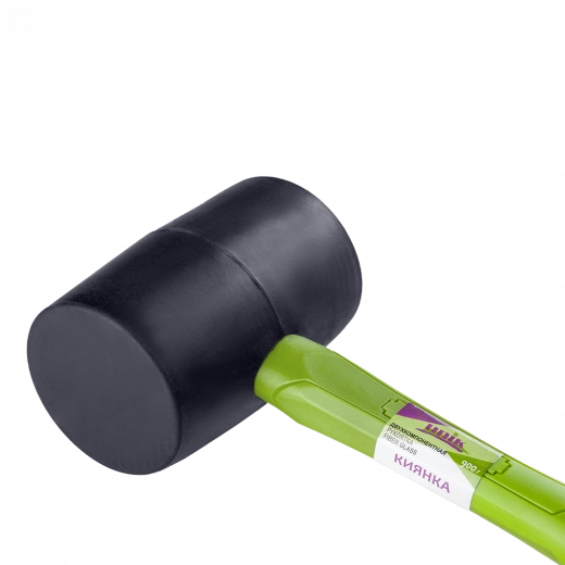 Киянка 900гр черная резина с рукояткой FiberGlass UNIK