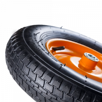 Колесо пневматическое 400х80х20мм с подшипником без втулки, оранжевое к тачке двухколесной UNIK Колесо пневматическое 400х80х20мм с подшипником без втулки, оранжевое к тачке двухколесной UNIK