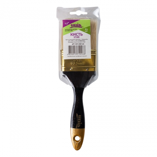 Кисть плоская 2,5&quot; натуральная щетина STAR UNIK