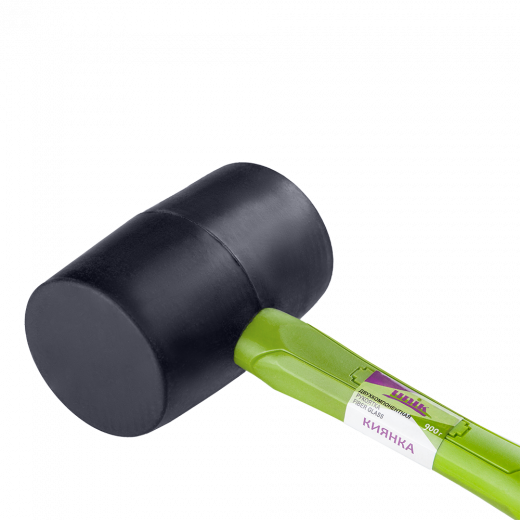 Киянка 900гр черная резина с рукояткой FiberGlass UNIK