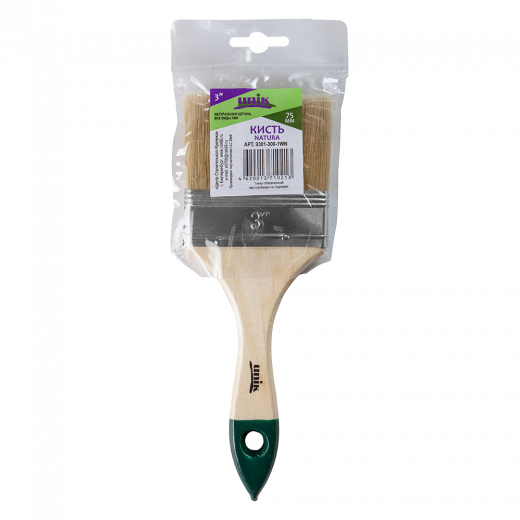Кисть плоская 3" натуральная щетина NATURA UNIK