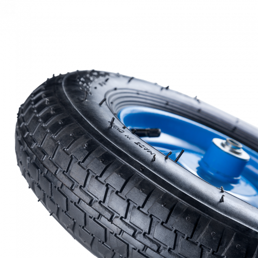 Колесо пневматическое 400х80х13мм с подшипником без втулки, синее к тачке одноколесной UNIK