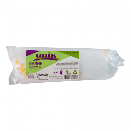 Валик полиамид 100мм d=15мм под бюгель 6мм белый с желтой полосой UNIK 