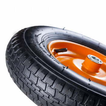 Колесо пневматическое 400х80х20мм с подшипником без втулки, оранжевое к тачке двухколесной UNIK